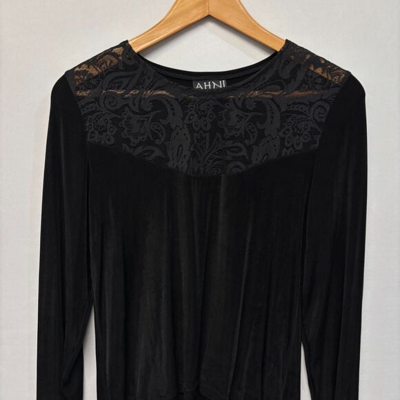 AHNI Women Long Sleeve Blouse Top Shirt Size 1 Acetate Blend C056 -20 - Picture 9 of 16